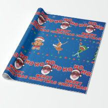 Weihnachts-Verpackungspapier mit schwarzem Weihnac