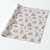 Weihnachts-Verpackungspapier mit Teddybären Geschenkpapier (Ungerollt)