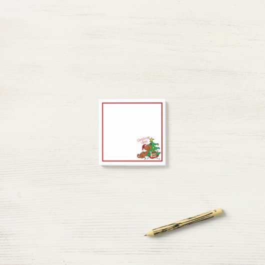Weihnachts-Vibes-Dackel Hund Post-It-Notes Post-it Klebezettel (Auf Schreibtisch)