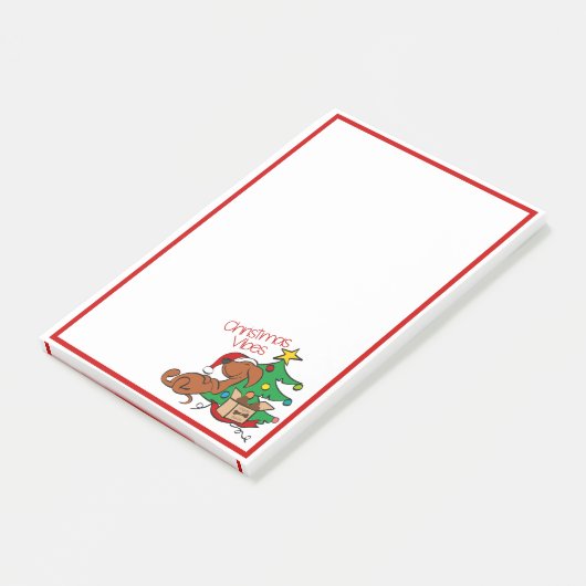 Weihnachts-Vibes-Dackel Hund Post-It-Notes Post-it Klebezettel (angewinkelt)