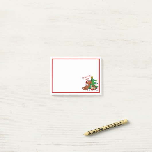 Weihnachts-Vibes-Dackel Hund Post-It-Notes Post-it Klebezettel (Auf Schreibtisch)