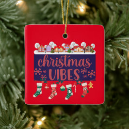 Weihnachts-Vibes-Keramik Keramikornament