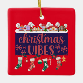 Weihnachts-Vibes-Keramik Keramikornament