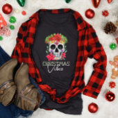 Weihnachts-Vibes-Skull mit Blume T-Shirt