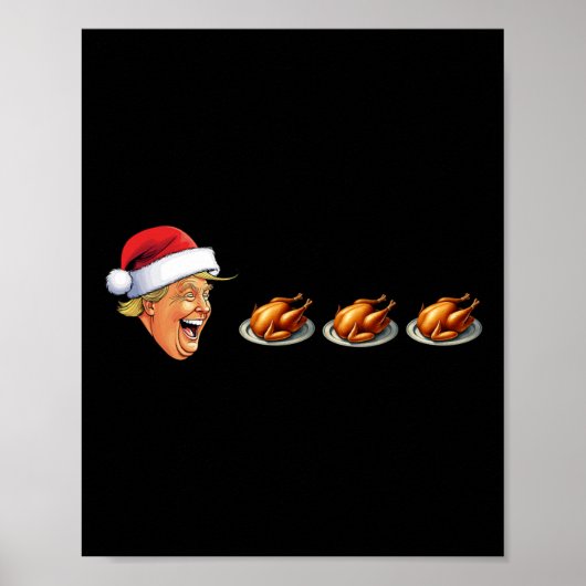 Weihnachts-Video-Spiel Trump Gesicht Ess Türkei Sp Poster (Vorne)