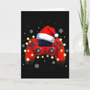 Weihnachts- Videospiel- Controller- Santa- Hut- Ga Karte