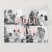 Weihnachts-Vierfamilien-Foto | Pink Holiday Postkarte (Vorderseite)