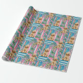 Weihnachts-Vignette Goldendoodle Geschenkpapier (Ungerollt)