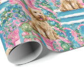 Weihnachts-Vignette Goldendoodle Geschenkpapier (Rolleneckpunkt)