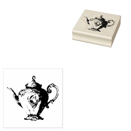 Weihnachts-Viktorianisch-Teapot Gummistempel (Stempel)