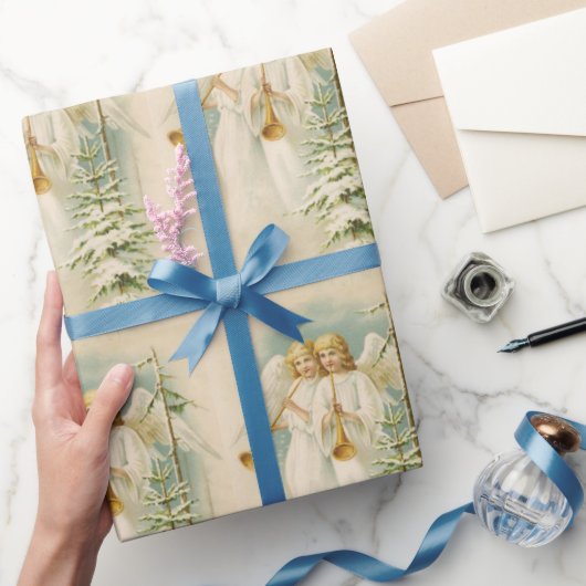 Weihnachts Viktorianische Engel Brauch Geschenkpapier (Schenken)