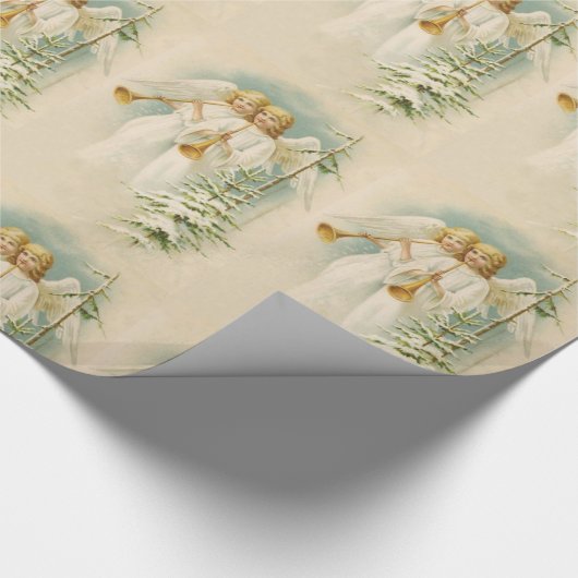 Weihnachts Viktorianische Engel Brauch Geschenkpapier (Ecke)