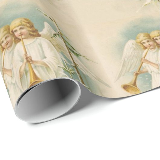 Weihnachts Viktorianische Engel Brauch Geschenkpapier (Rolleneckpunkt)