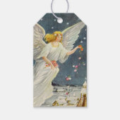 Weihnachts-Viktorianischer Engel mit Sternen Rose Geschenkanhänger (Vorderseite)