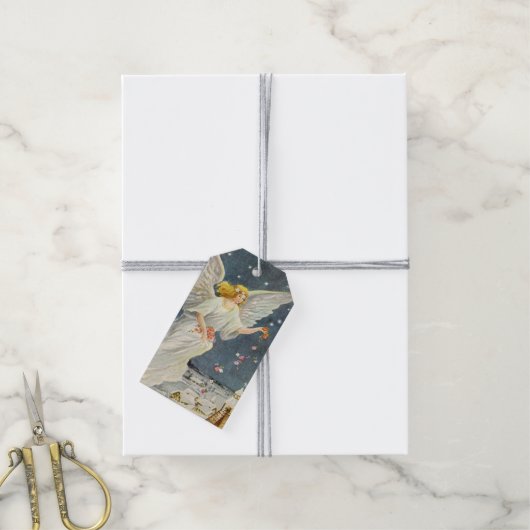 Weihnachts-Viktorianischer Engel mit Sternen Rose Geschenkanhänger (Mit Garn)