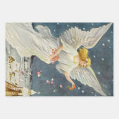 Weihnachts-Viktorianischer Engel mit Sternen Rose Geschenkpapier Set (Vorderseite 3)
