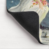 Weihnachts-Viktorianischer Engel mit Sternen Rose Mousepad (Ecke)