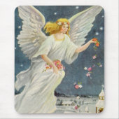 Weihnachts-Viktorianischer Engel mit Sternen Rose Mousepad (Vorne)
