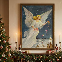 Weihnachts-Viktorianischer Engel mit Sternen Rose
