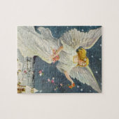 Weihnachts-Viktorianischer Engel mit Sternen Rose Puzzle (Horizontal)
