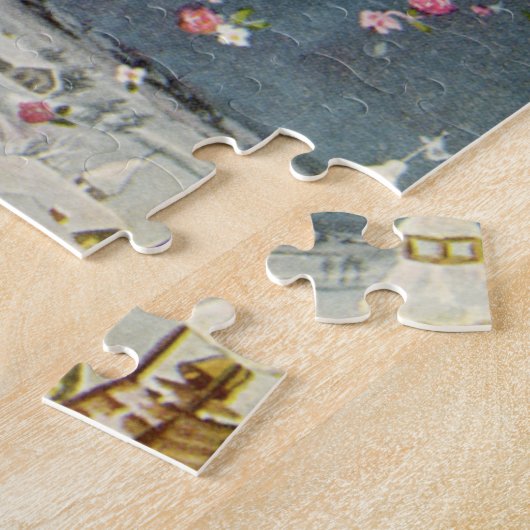 Weihnachts-Viktorianischer Engel mit Sternen Rose Puzzle (Seite)