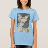 Weihnachts-Viktorianischer Engel mit Sternen Rose T-Shirt (Vorderseite)