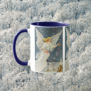 Weihnachts-Viktorianischer Engel mit Sternen Rose Tasse