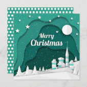 Weihnachts-Village-Karte (Vorne/Hinten)