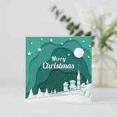 Weihnachts-Village-Karte (Stehend Vorderseite)