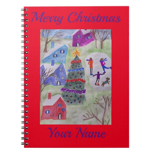 Weihnachts-Village SpiralNotebook Notizblock (Vorderseite)