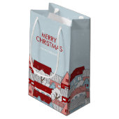 Weihnachts-Village-Weihnachtsgeschenk-Tasche Kleine Geschenktüte (Rückseite Schrägansicht)
