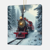 Weihnachts-Vintag-Dampflokomotive Keramikornament (Links)