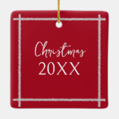 Weihnachts-Vintag-Dampflokomotive Keramikornament (Rückseite)