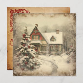 Weihnachts-Vintag-Grußkarte Feiertagskarte (Vorne/Hinten)