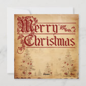 Weihnachts-Vintag-Grußkarte Feiertagskarte (Rückseite)