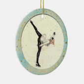 Weihnachts-Vintag-Ice-Skater Keramik Ornament (Rechts)
