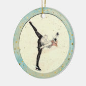 Weihnachts-Vintag-Ice-Skater Keramik Ornament (Links)