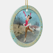 Weihnachts-Vintag-Ice-Skater Keramik Ornament (Rechts)