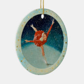 Weihnachts-Vintag-Ice-Skater Keramik Ornament (Rechts)