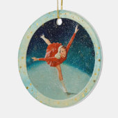 Weihnachts-Vintag-Ice-Skater Keramik Ornament (Links)