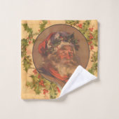 Weihnachts-Vintag-Portrait Badhandtuch Set (Waschlappen)