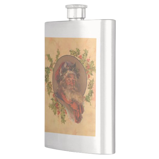 Weihnachts-Vintag-Portrait Flachmann (Links)