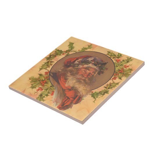 Weihnachts-Vintag-Portrait Fliese (Seite)