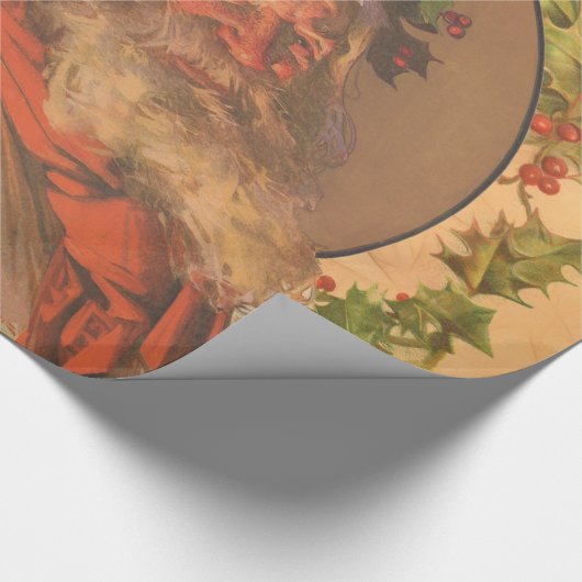 Weihnachts-Vintag-Portrait Geschenkpapier (Ecke)