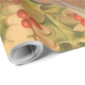 Weihnachts-Vintag-Portrait Geschenkpapier (Rolleneckpunkt)