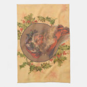 Weihnachts-Vintag-Portrait Geschirrtuch (Vertikal)