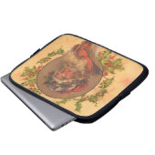 Weihnachts-Vintag-Portrait Laptopschutzhülle (Vorne Knopf)