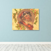 Weihnachts-Vintag-Portrait Leinwanddruck (Insitu (Holzboden))