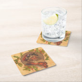 Weihnachts-Vintag-Portrait Rechteckiger Pappuntersetzer (Vor Ort)