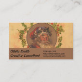 Weihnachts-Vintag-Portrait Visitenkarte (Vorderseite)